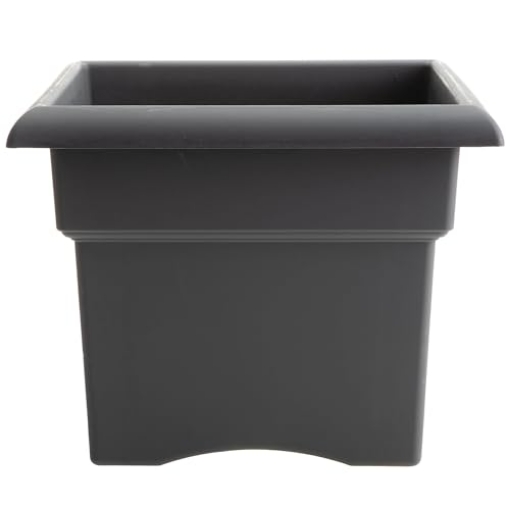 Picture of Bloem, Lcc. VER18908 Bloem Veranda 18" Charcoal Square Deck Box Planter with Optional Knock-Out Drainage Holes (EA)