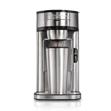 Picture of Hamilton Buhl 49981RG Hamilton Beach The Scoop Single Serve Coffee Maker & Fast Grounds Brewer, Brews in Minutes, 8-14oz. Cups, Stainless Steel (EA)