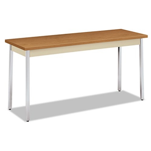 Picture of HON COMPANY HUTM2060.C.L.CHR HON Utility Table with Putty and Chrome Leg Finish, 60" x 20", Harvest (EA)