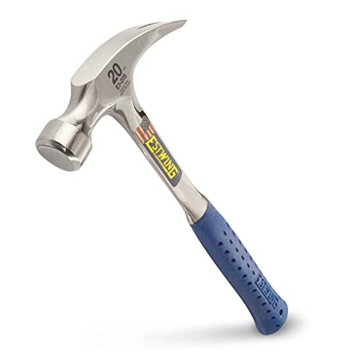 Picture of Estwing E3-20S ESTWING Hammer - 20 oz Straight Rip Claw with Smooth Face & Shock Reduction Grip - E3-20S (EA)