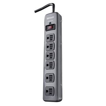 Picture of SOUTHWIRE COMPANY LLC 41546 Woods 41546 Metal Surge Protector with 6 Outlets Lighted Circuit Breaker Switch, 900J of Protection, 3 Foot Cord, Dark Gray (EA)