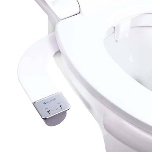 Picture of BRONDELL INC SS-250 Brondell Bidet Attachment for Toilet SS-250 SimpleSpa Fresh Water Spray with Adjustable Water Pressure Side Arm Control, Slim Bidet Sprayer, Silver Knob (Dual Nozzle) (EA)