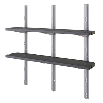 Picture of SUNCAST BMSASHELFK1 Suncast Vertical Shed 2 Shelf Kit, Space Saving Shelving for Wall Mount Outdoor Storage Structures, 50" W x 11.25" D x 46.75" H, Black (EA)