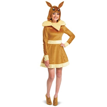 Picture of Disguise DG120479N Disguise Eevee Costume, Official Pokemon Deluxe Adult Costume and Headpiece, Size (4-6) (EA)
