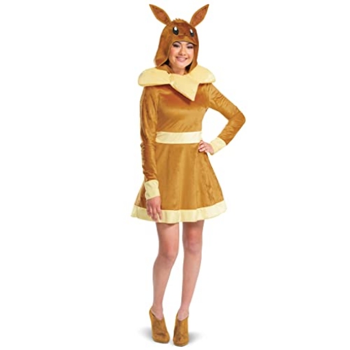 Picture of Disguise DG120479N Disguise Eevee Costume, Official Pokemon Deluxe Adult Costume and Headpiece, Size (4-6) (EA)