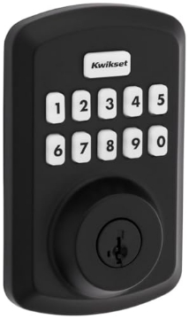 Picture of Kwikset 992500-004 Kwikset 9250TRS-514S Transitional Powerbolt 2 Electronic SmartCode Deadbolt SmartKey with RCAL Latch and RCS Strike Matte Black Finish (EA)