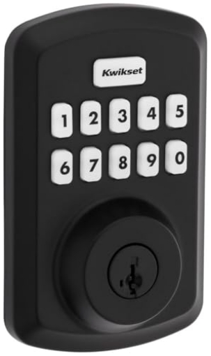 Picture of Kwikset 992500-004 Kwikset 9250TRS-514S Transitional Powerbolt 2 Electronic SmartCode Deadbolt SmartKey with RCAL Latch and RCS Strike Matte Black Finish (EA)