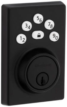 Picture of Kwikset 992400-005 Kwikset 9240CNT-514 Contemporary Powerbolt Electronic SmartCode Deadbolt with RCAL Latch and RCS Strike Matte Black Finish (EA)