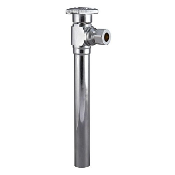 Picture of THE KEENEY MANUFACTURING COMPANY K2100PCLF Brass 1/2-in Copper Sweat x 3/8-in Compression Quarter Turn Angle Valve With 5" Extension (EA)