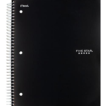 Picture of MEADPRODUC 06210 Five Star Spiral Notebook, 3 Subject, College Ruled Paper, 150 Sheets, 11" x 8-1/2", Color Selected For You (06210) (EA)