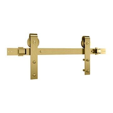 Picture of National/Spectrum Brands N700-006 National Hardware, 72 in, Brushed Gold N700-006 Interior Sliding Barn Door Hardware One Piece Designer Kit with Soft Close (EA)
