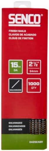 Picture of SENCO FASTENING SYSTEMS DA25EABR SENCO DA25EABR 2-1/2" 15 Gauge Angled Finish Nails, Galvanized Finish 1,000 Count Pack (EA)