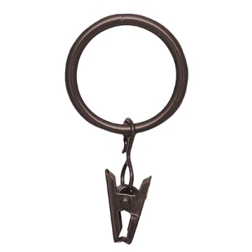 Picture of Kenney Manufacturing Company KN75003 Kenney 5/8 In. To 3/4 In. Clip Curtain Ring, Brown (14-Pack) - 1 Each (EA)