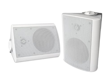 Picture of Acoustic Research AROM10 Acoustic Research Wireless Outdoor/Indoor Stereo Speakers – 60W, All-Weather Durability, Rechargeable Battery or AC Power, Easy Installation, White Finish, 2-Pack (EA)