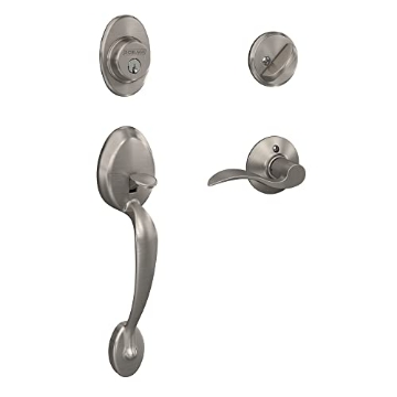 Picture of Ingersoll Rand F60VPLY619ACC Schlage F60 V PLY 619 ACC Plymouth Front Entry Handleset with Accent Lever, Deadbolt Keyed 1 Side, Satin Nickel (EA)
