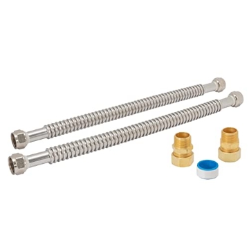 Picture of Eastman Kodak Company 48281 Eastman Electric Water Heater Installation Kit, 3/4 x 18 Inch Corrugated Stainless Steel Water Heater Connectors, 48281 (EA)