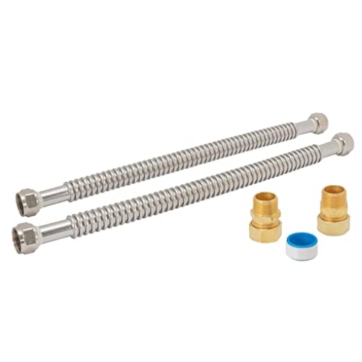 Picture of Eastman Kodak Company 48281 Eastman Electric Water Heater Installation Kit, 3/4 x 18 Inch Corrugated Stainless Steel Water Heater Connectors, 48281 (EA)