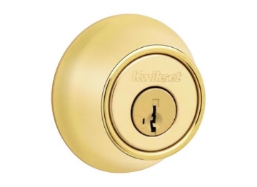 Picture of Kwikset 96600-747 Kwikset SmartKey Security Polished Brass Metal Single Cylinder Deadbolt (EA)