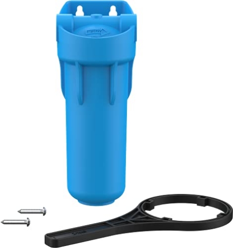 Picture of Omnifilter OB1-S-S18 Pentair OMNIFilter OB1 Filter Housing, 10" Standard Opaque Sump Water Filter Housing with Integral Mounting Bracket and 3/4" NPT Inlet, Includes Housing, Mounting Screws and Wrench, Blue (EA)