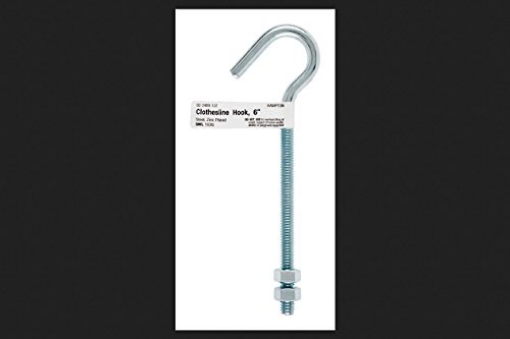 Picture of ACE TRADING - BH 10 02-3489-122 Hampton Medium Zinc-Plated Silver Steel 6 in. L Clothesline Bolt Hook 160 lb. 1 pk (PK-10-EA)