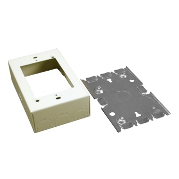 Picture of LEGRAND AV B-3 Legrand Wiremold B-3 Metal Raceway for Extending Power, 500 Series, 1 Gang Deep Outlet Box, 1 3/8" Deep, Ivory (1 Pack) (EA)