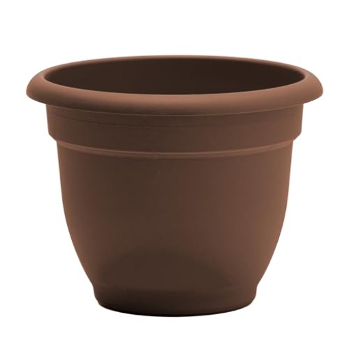 Picture of Bloem, Lcc. 20-56312CH Bloem Ariana 12" Chocolate Round Self-Watering Resin Planter Pot - Rolled Rim Indoor and Outdoor Gardening Planter (EA)