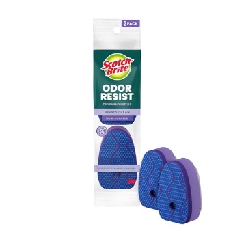 Picture of Scotch-Brite MMM48727 Scotch-Brite Scrub Dots Dishwand Refills for Cleaning Kitchen, Bathroom, and Household, Non-Scratch Refills Safe for Non-Stick Cookware, 2 Dishwand Refills (PK)