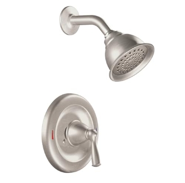 Picture of Moen 82912SRN Moen 82910SRN Single Handle Posi-Temp Tub and Shower Valve Trim, Spot Resist Brushed Nickel (EA)