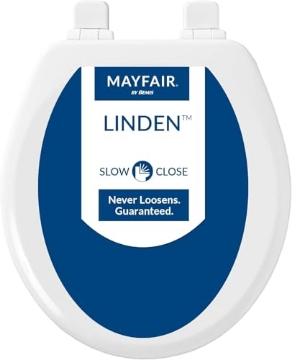 Picture of MAYFAIR BY BEMIS 43SLOW-000 Mayfair Linden Slow Close Toilet Seat, Non Slip Heavy Duty Wood, Easy Install, Round, White (EA)