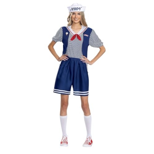 Picture of Disguise DG123699N Disguise DG123699N Womens Deluxe Stranger Things Robin Scoops Ahoy Costume - Small 4-6 White (EA)