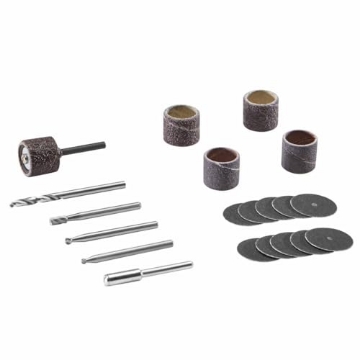 Picture of DREMEL(R) 733-01 Dremel 733-01 Rotary Tool Accessories Kit, 20 Piece Wood Carving Set - Includes Sanding Bands, Carving Bits, and a Mandrel - Ideal for Sanding and Carving Applications, Blue (EA)