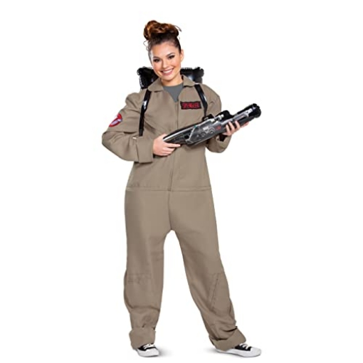 Picture of Disguise DG120149T Disguise Ghostbusters Costume Adult Deluxe, Official Ghostbusters Afterlife Movie Costume Jumpsuit with Inflatable Proton Pack, Mens Size Medium (38-40) (EA)