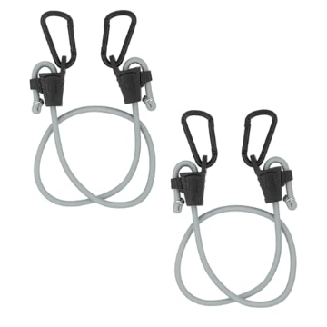 Picture of National/Spectrum Brands N263-081 National Hardware N263-081 Bungee Cords with Carabiner 2 Pack Tie Down Straps with Adjustable Length, Useful as Car Hooks, Truck Accessories and Garage Organization, Black (EA)