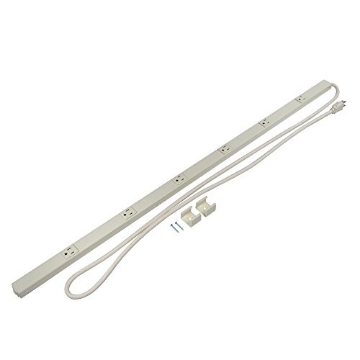 Picture of PLUGMOLD PM36C Legrand - Wiremold Wall Mount, Ivory Under Counter, 6 Foot Kitchen, 6 Outlet Power Strip to Use as Cable Management, PM36C (EA)