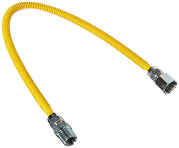 Picture of Eastman Kodak Company 10YE515024 BRASS CRAFT CSSL54-24 1/2" MIP/FIP x 24" ProCoat Stainless Steel Straight Gas Connector with Fittings, 1/2" x 24" L (EA)