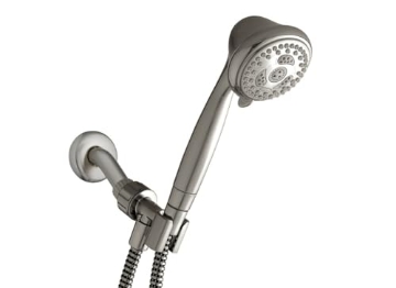 Picture of Waterpik NSC-659E Waterpik 6-Mode Hand Held Shower Head Power Spray with 5-Foot Hose, Brushed Nickel Finish, DIY Easy Installation, NSC-659E (EA)