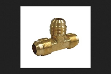 Picture of JMF COMPANY 4506374 JMF 5/8 in. Dia. x 5/8 in. Dia. x 3/8 in. Dia. Flare to Flare to Flare Yellow Brass Reducing Tee (EA)