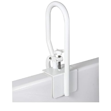 Picture of CAREX HEALTH BRANDS FGB20400 0000 Carex White Bathtub Rail - Grab Bars for Bathroom, Bathtubs & Showers - Side Hand Grip Railing & Support - Shower Handle & Bath Tub Bar Clamps for Seniors & Elderly (EA)