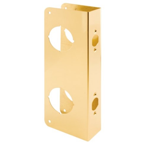Picture of Prime U 9537 Prime-Line U 9537 Lock and Door Reinforcer – Reinforce and Repair Doors, Add Extra Security to your Home and Prevent Unauthorized Entry - 5-1/2 in., 2-3/8 in. x 1-3/4 in., Brass (EA)