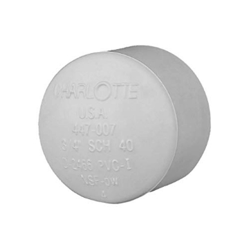Picture of CHARLOTTE PIPE PVC02116C0800 CHARLOTTE PIPE 3/4 SCH 40 CAP SOCKET CONTRACTOR PACK PRESSURE (10 Unit Bag) (EA)