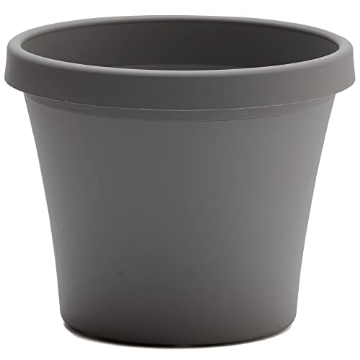 Picture of Bloem, Lcc. TR24908 Bloem Terra 24" Diameter Round Charcoal Resin Planter Pot with Pre-Drilled Drainage Holes for Indoor and Outdoor Gardening (EA)