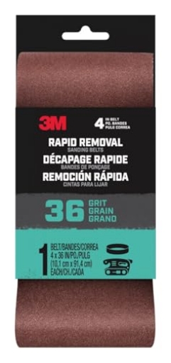 Picture of 3M BELT4X361PK36 3M Rapid Removal 4x36 Power Sanding Belt, 36 grit, 1/Pack (EA)
