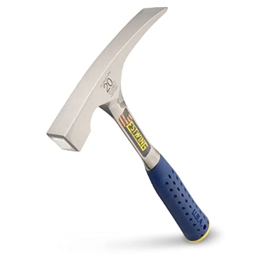Picture of Estwing E3-20BLC Estwing - E3‐20BLC Bricklayer's/Mason's Hammer - 20 oz Masonary Tool with Forged Steel Construction & Shock Reduction Grip - E3-20BLC Silver (EA)