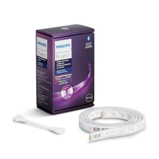 Picture of Philips Monitors 555326 Philips Hue Indoor 3-Foot Smart LED Light Strip Plus Extension - Color-Changing Single-Color Effect - Requires Base Kit - Control with Hue App - Works with Alexa, Google Assistant and Apple HomeKit (EA)