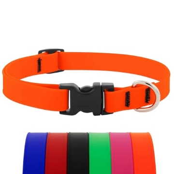 Picture of Lupine Collars & Leads 28501 LupinePet Waterproof Splash Dog Collar, Neon Orange, 3/4-inch Wide, adjusts 9-14", Made with BioThane (EA)