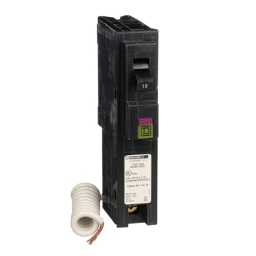 Picture of Square D HOM115DFC Square D by Schneider Electric Square D - HOM115DFC Homeline 15-Amp Single-Pole Dual Function Circuit Breaker, 1-Inch Format (EA)