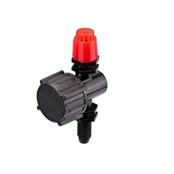 Picture of Rain Drip R180CT Raindrip R180CT, Adjustable Flow Micro Sprinkler, Full-Circle Pattern, Stream Spray, with 10-32 Threaded Inlet, Drip Irrigation Emitters for Drip Irrigation Gardening Systems, 5-Pack, Black with Red (EA)