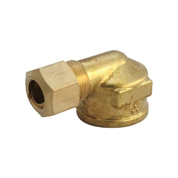 Picture of JMF COMPANY 4503769 JMF Compression Elbow Female 3/8" Compression X 1/2" FPT Yellow Brass 400 Psi (PK-5-EA)