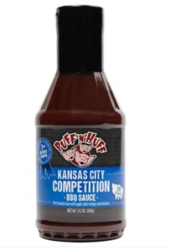 Picture of OLD WORLD CHRISTMAS INC OW00310 Three Little Pigs - Puff 'n' Huff Kansas City Competition BBQ Sauce - New Formula - 21.2 oz. (EA)