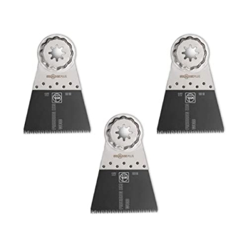 Picture of FEIN POWER TOOLS INC 63502127270 Fein Starlock Plus E-Cut Precision Saw Blade - Precision Cutting for Wood, Drywall & Soft Plastics, Double-Row Japanese Teeth, Extra-Wide, 2-1/2" Width, 2" Length, 3-Pack - 63502127270 (EA)